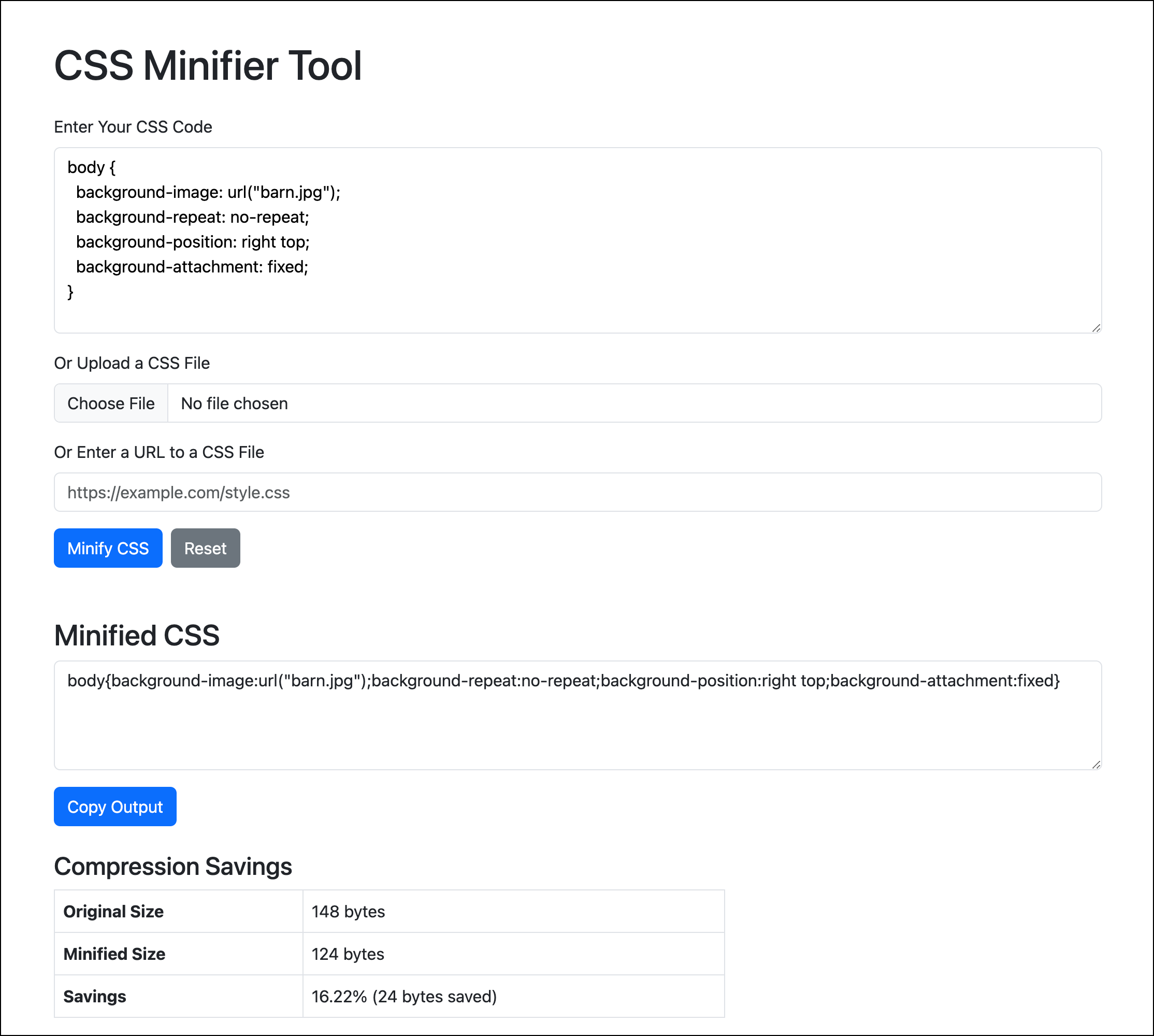 CSS Minifier