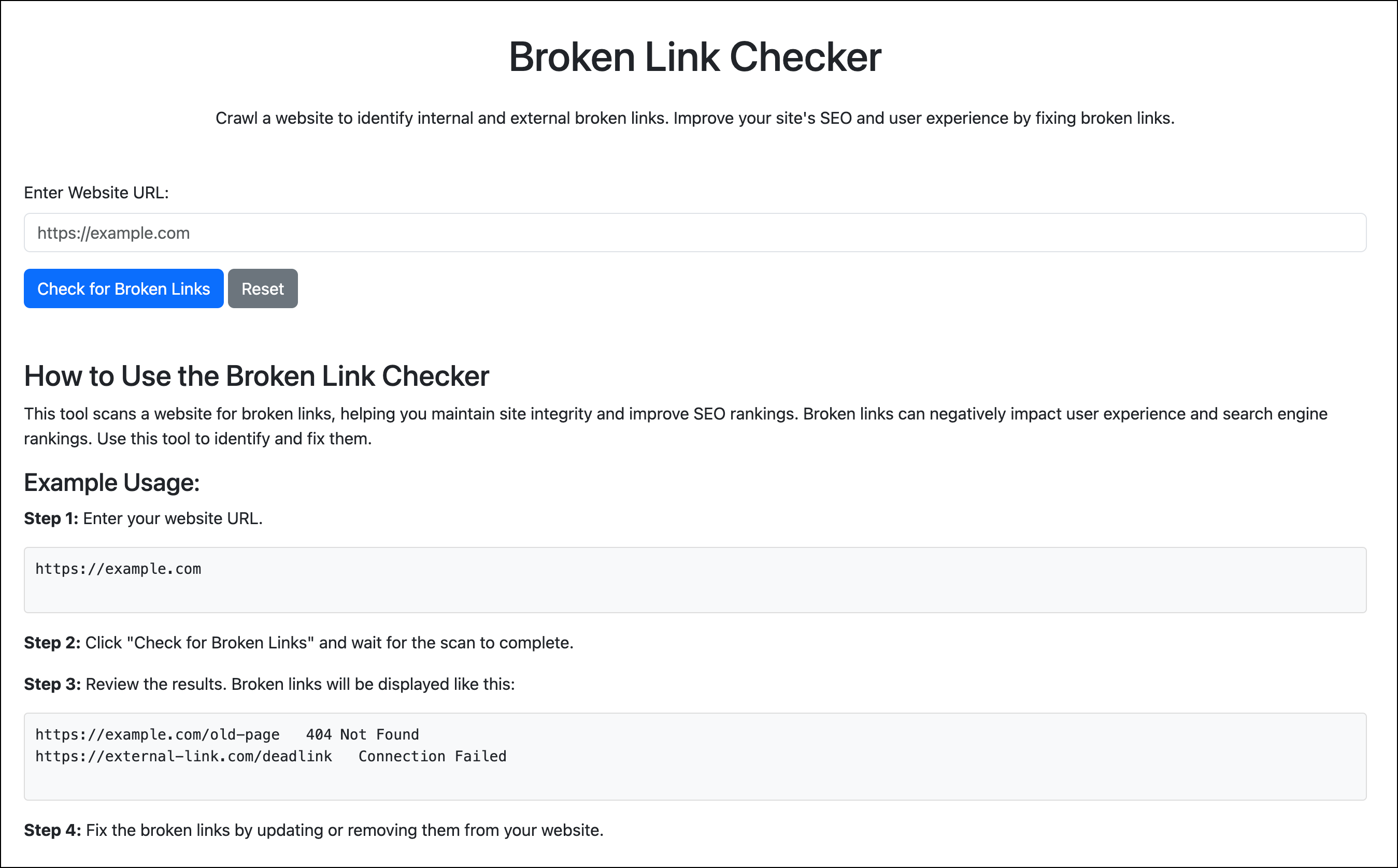 Broken Link Checker